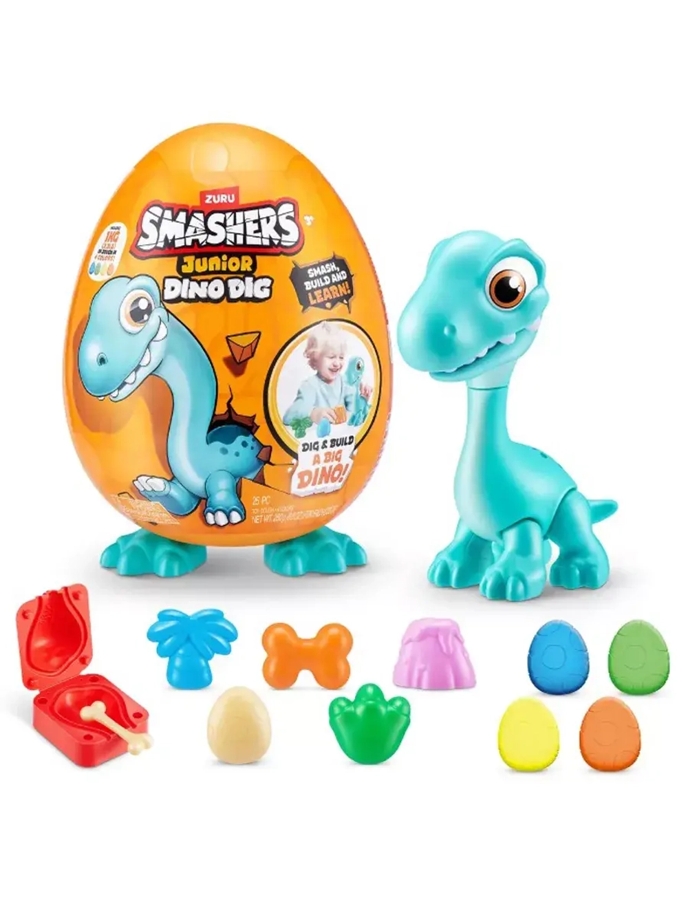 Игрушка фигурка сюрприз яйцо Зуру Smashers Junior Dino DIG