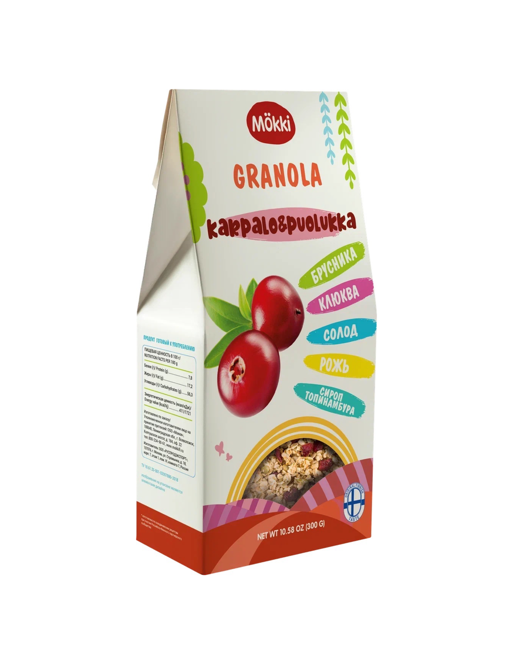 Granola Crunch брусника  - клюква - солод 300г