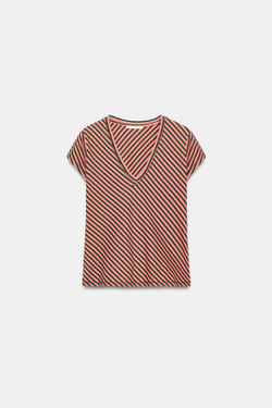 ZARA ФУТБОЛКА В ПОЛОСКУ ИЗ СМЕСОВОГО ЛЬНА, ПОЛОСКИ