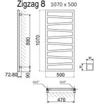 Полотенцесушитель Terma ZIGZAG 1070/500 RAL9005 черный матовый