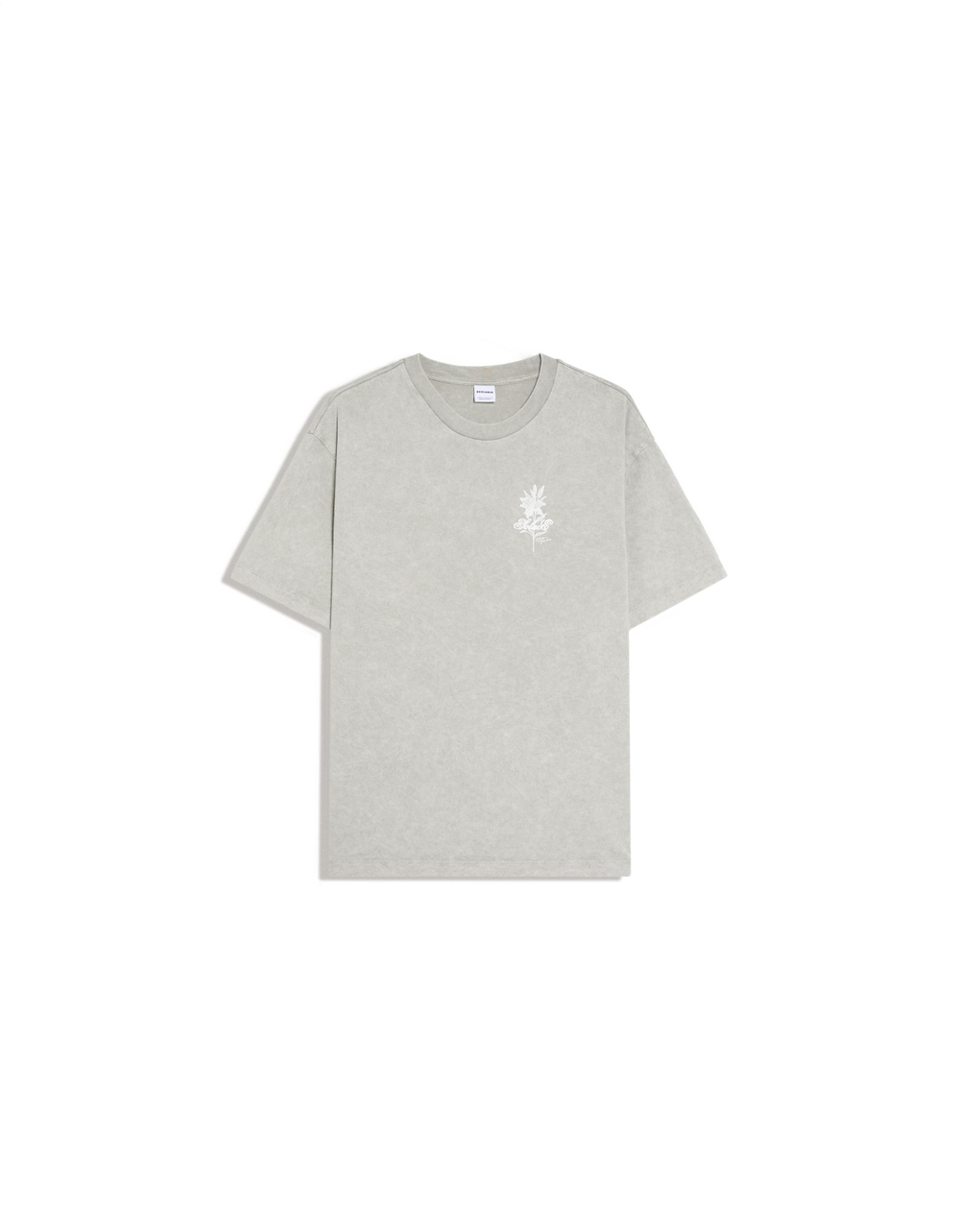 Мужская футболка relaxed fit с коротким рукавом и принтом, арт. 3354/071 - BERSHKA