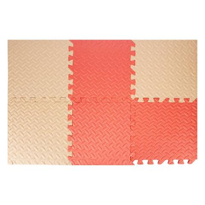 Игровой коврик-пазл (детали 30х30х1,2см) персиковый+бежевый, 6 эл.