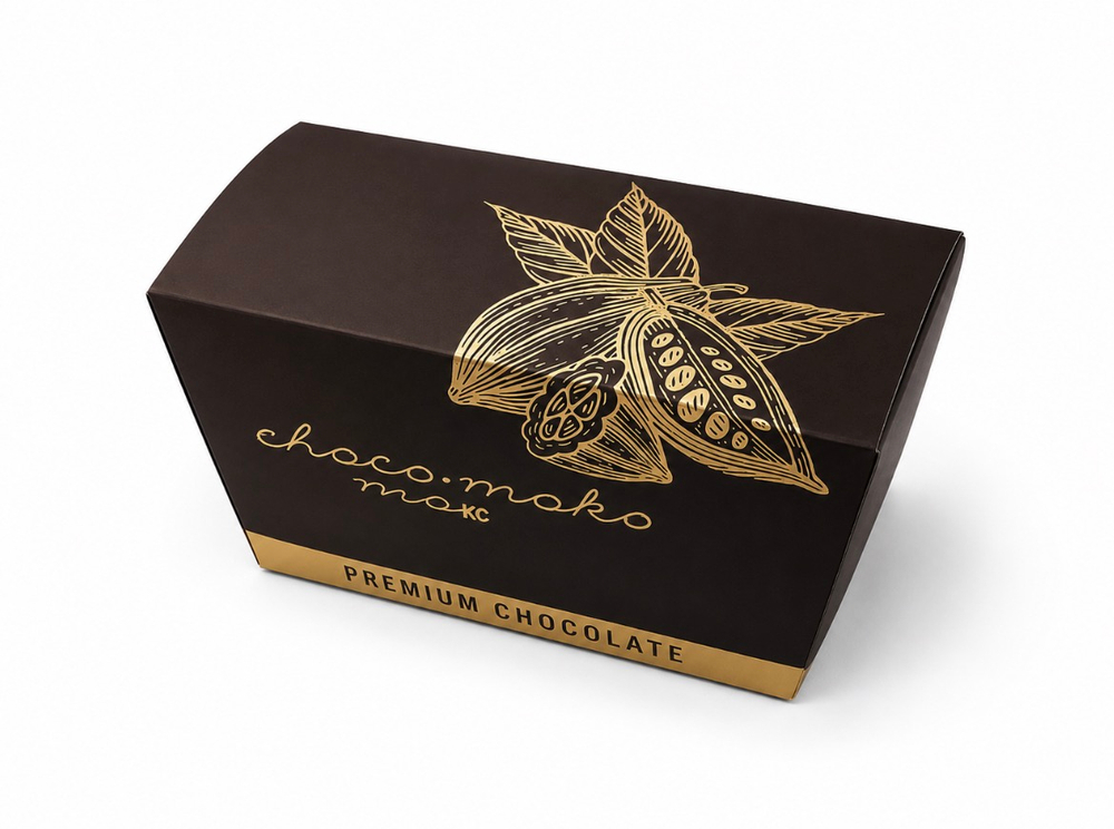 Шоколад "choco-moko" фигурный "Ассорти": шоколад молочный с клубничной начинкой, шоколад молочный с апельсиновой начинкой, шоколад темный с фисташковой начинкой, шоколад темный с мятной начинкой