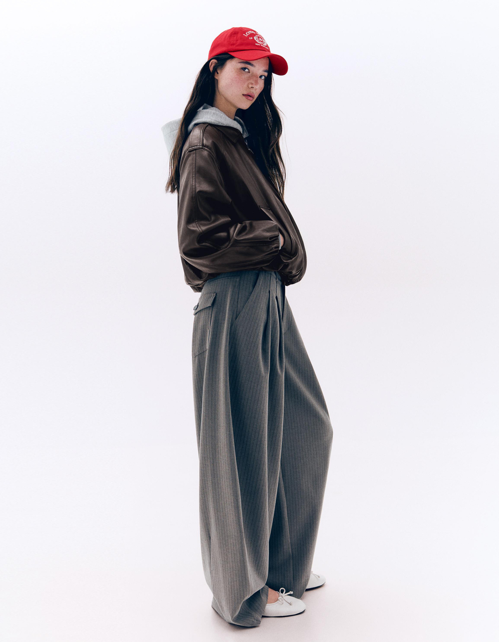 Женская куртка-пуховик из искусственной кожи - BERSHKA