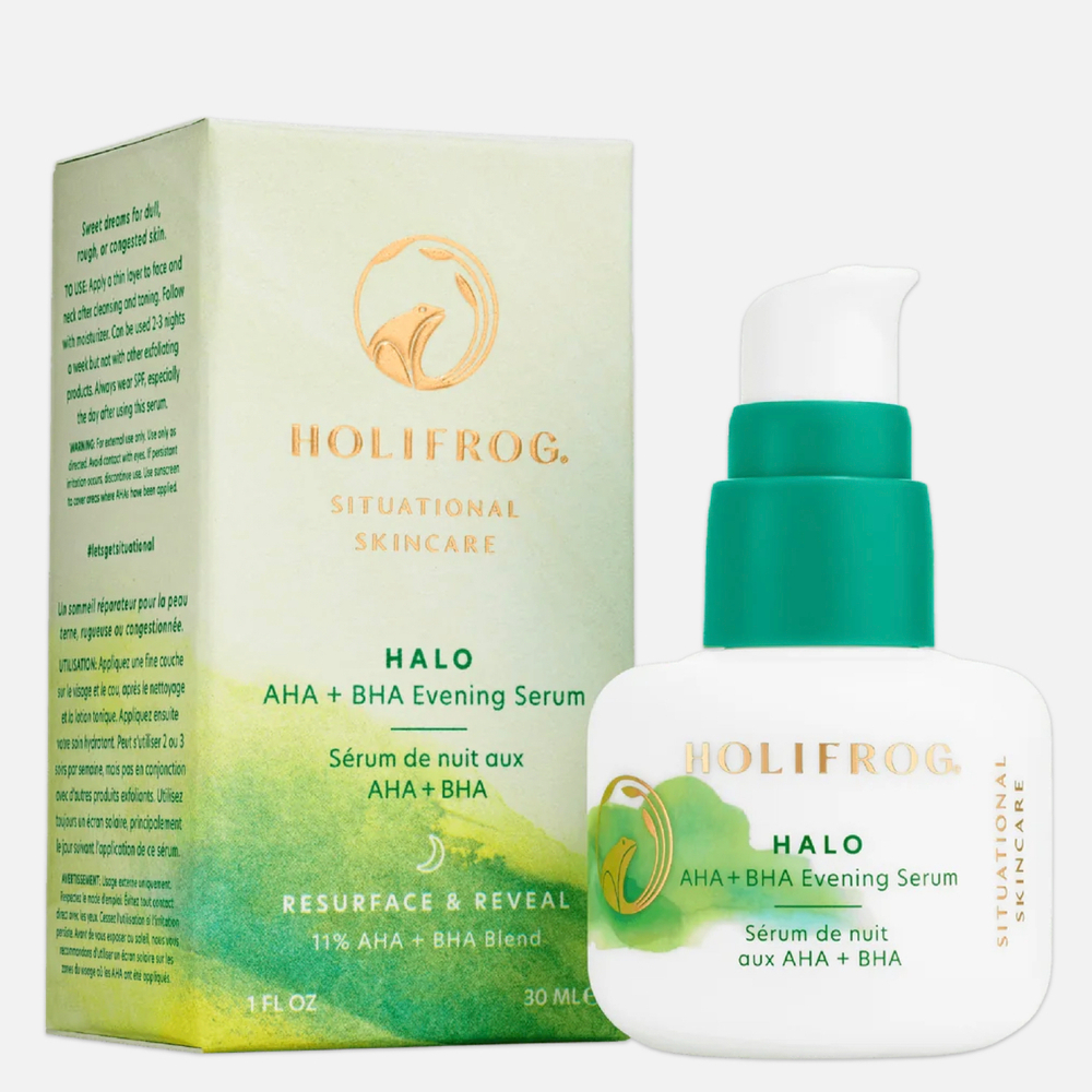 ДЕФЕКТ УПАКОВКИ: HOLIFROG Halo AHA + BHA Evening Serum Ночная обновляющая сыворотка с AHA и BHA-кислотами, 30 мл