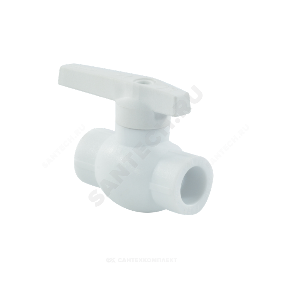 Кран шаровой PP-R белый Дн 40 внутренняя пайка VALFEX 10144040