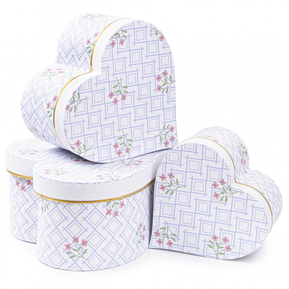 Коробка сердце "Незабудки" 22.7*22.7*11.5