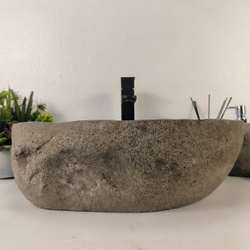 Раковина из речного камня RS-65180 55x41x15 из натурального камня