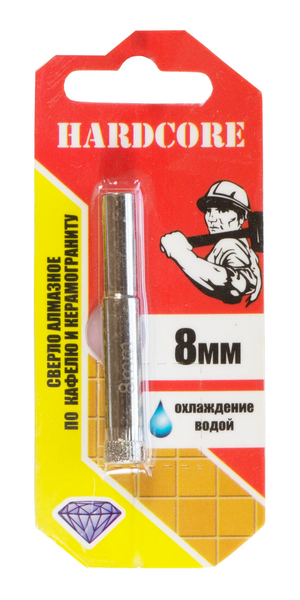 Сверло-коронка алмазная по керамограниту 8мм "Hardcore"