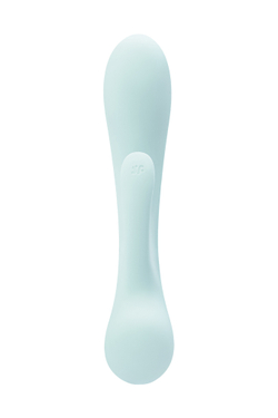 Нереалистичный вибратор Satisfyer Triple Oh, силикон, голубой, 24 см