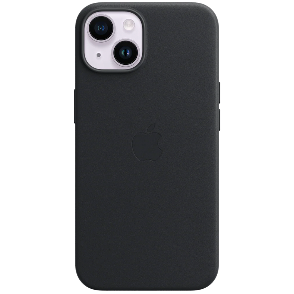 Кожаный чехол с поддержкой MagSafe Apple Leather Case для iPhone 14, Midnight (Темная ночь)