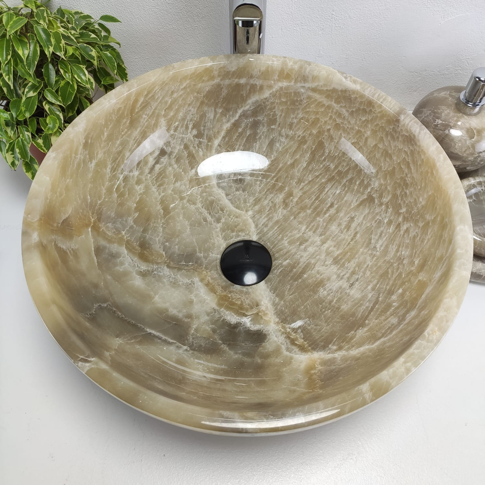 Раковина из оникса Bowl Grey BO-61042 45x45x15 из натурального камня