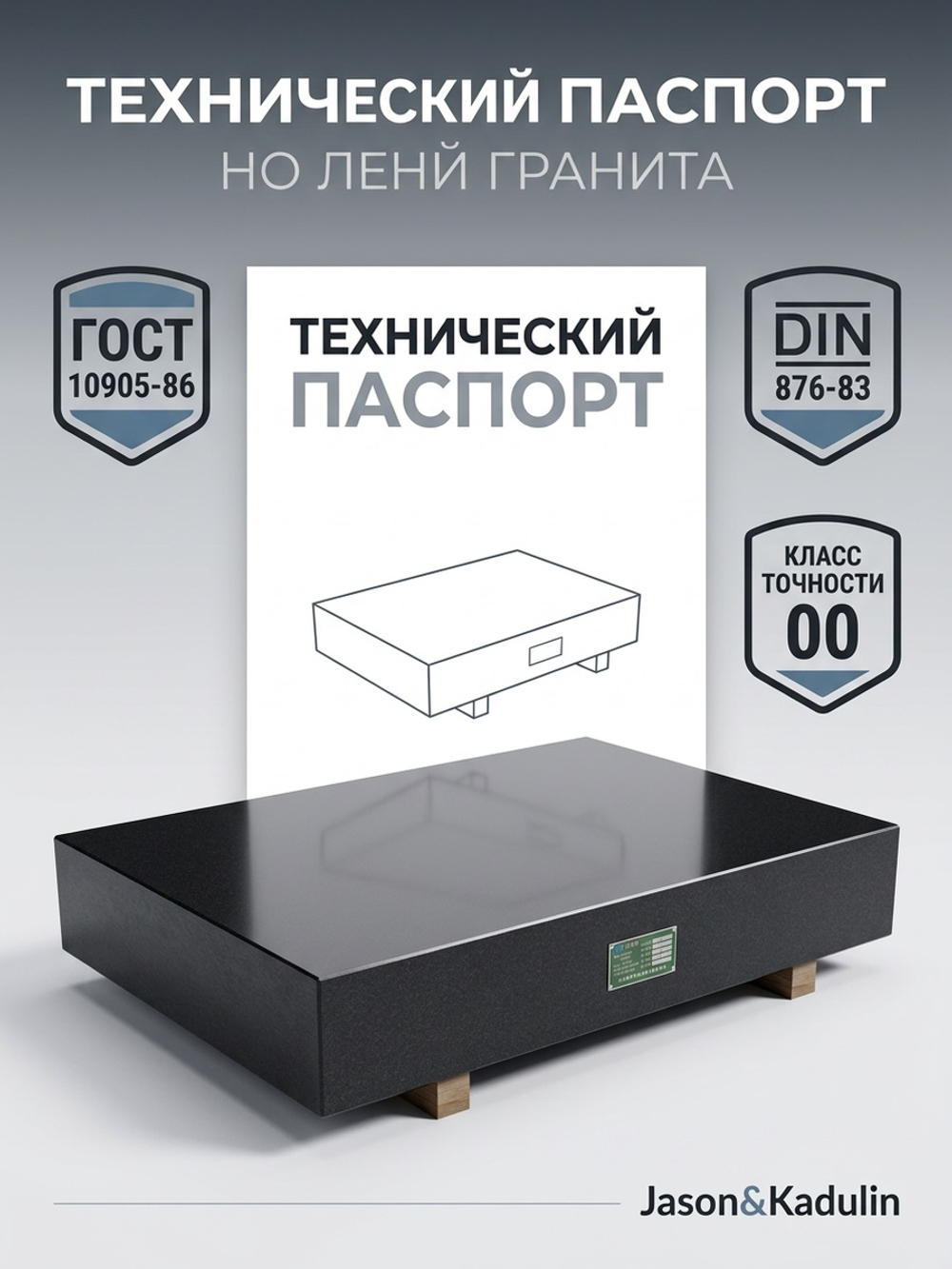 Плита поверочная гранитная 300х200х50 мм кл. 00