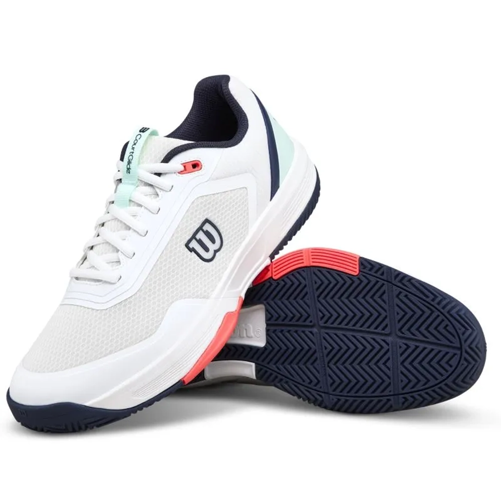 Теннисные кроссовки Wilson Court Glide - white/bay/fiery coral