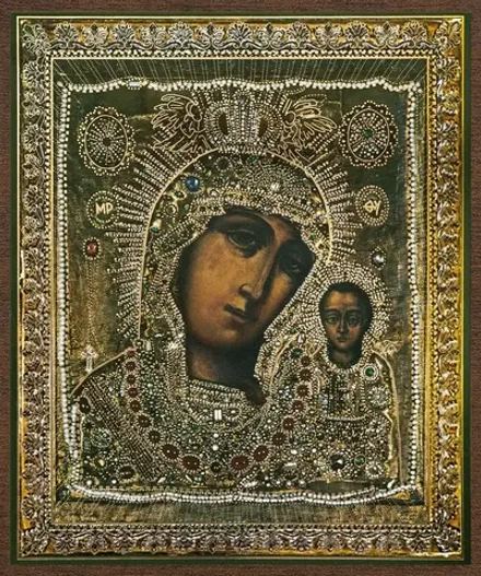 Икона БМ "Казанская в ризе" 10х12 на МДФ-6 (1012-1537)