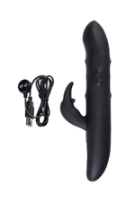 Черный вибратор-кролик Waname D-Splash Hail - 23,8 см. (Цвет: черный)