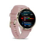 Умные часы Garmin Venu 3S 41 мм Безель из нержавеющей стали из мягкого золота с корпусом в форме пыльной розы и силиконовым ремешком