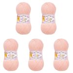 Пряжа Alize (Ализе) Cotton Gold / уп.5 мот. по 100 г, 330м, 393 светло-розовый A