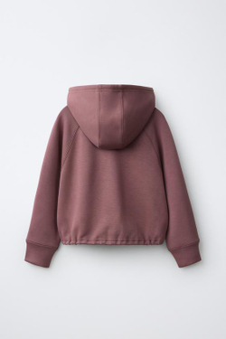 ZARA СПОРТИВНАЯ КУРТКА С КАПЮШОНОМ, ЦВЕТ РОЗОВОГО ДЕРЕВА