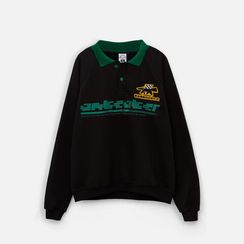 Свитшот ANTEATER Crewneck Polo, черный/зеленый
