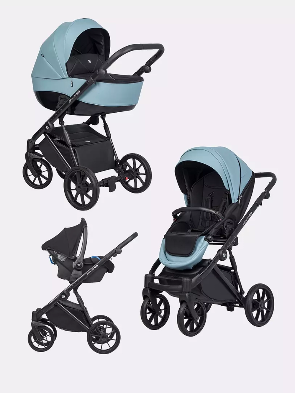 Коляска BRANO PRO (3 в 1) (Riko) 02 Сrystal blue (синий)