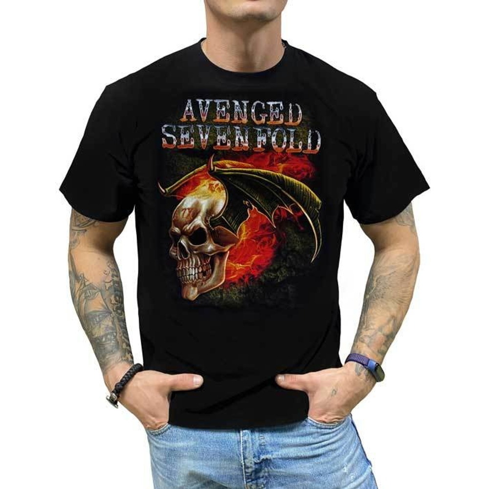 Футболка Avenged Sevenfold (Лого на лбу черепа) (S)