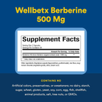 Natural Factors, ВеллБетИкс®, берберин, 60 вегетарианских капсул (500 мг в 1 капсуле)