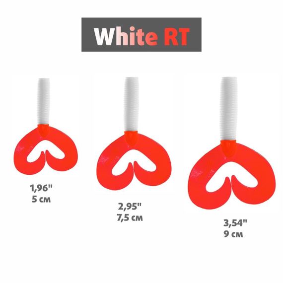 Твистер Helios Credo Double Tail 3,54"/9 см White RT 5шт. (HS-28/1-003)