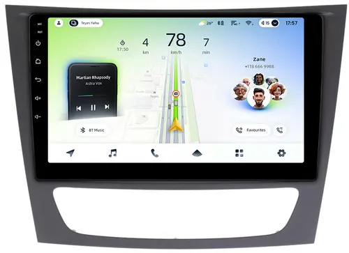 Магнитола для Mercedes-Benz E W211 2002-2010, CLS C219 - Teyes CC4L монитор 9" IPS, Android 14, Быстрая, Snapdragon 662, CarPlay, 4G SIM-слот