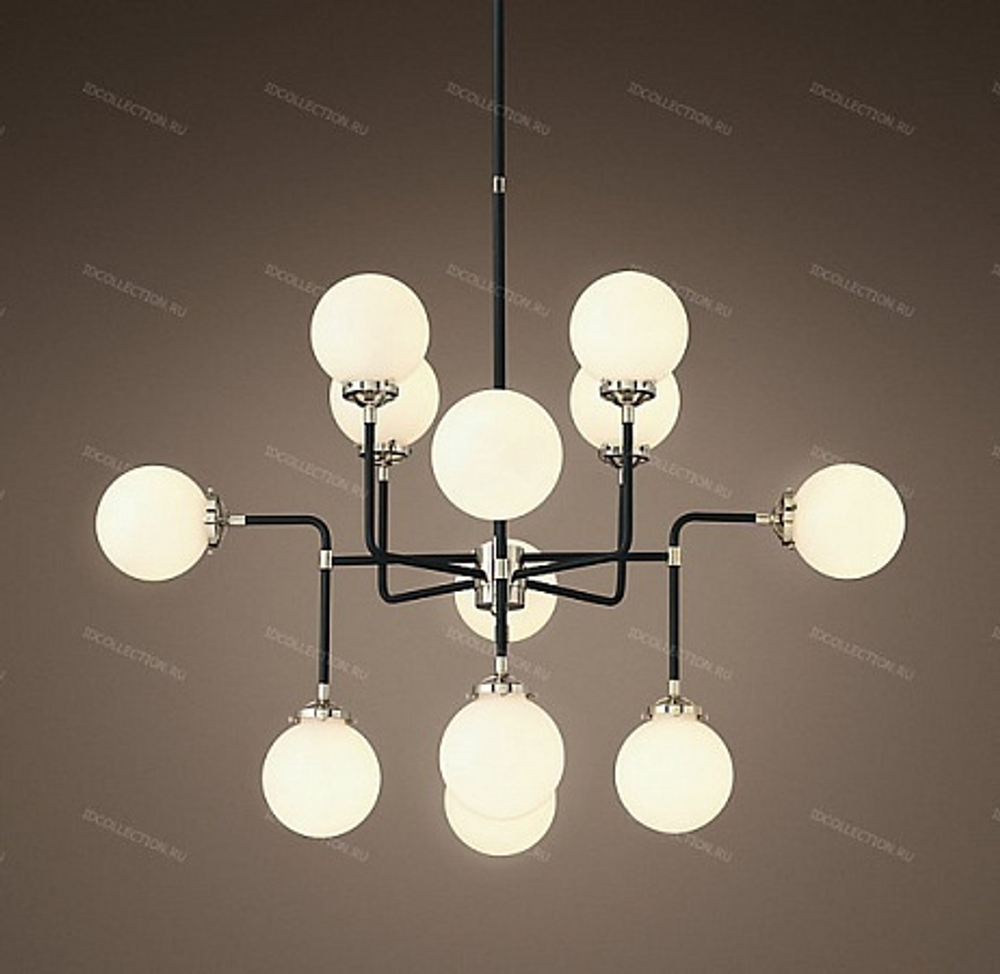 Люстра BISTRO GLOBE MILK GLASS 12-LIGHT Restoration Hardware
