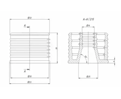 Манжет для канализационной трубы R-50х16мм