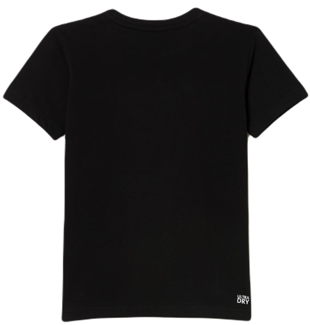 Детская теннисная футболка Lacoste Boys SPORT Tennis Technical Jersey Oversized Croc T-Shirt - black/orange