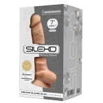 Телесный фаллоимитатор-реалистик 17,5см с мошонкой на присоске SilexD Premium Silicone Dildo 7" Model 1