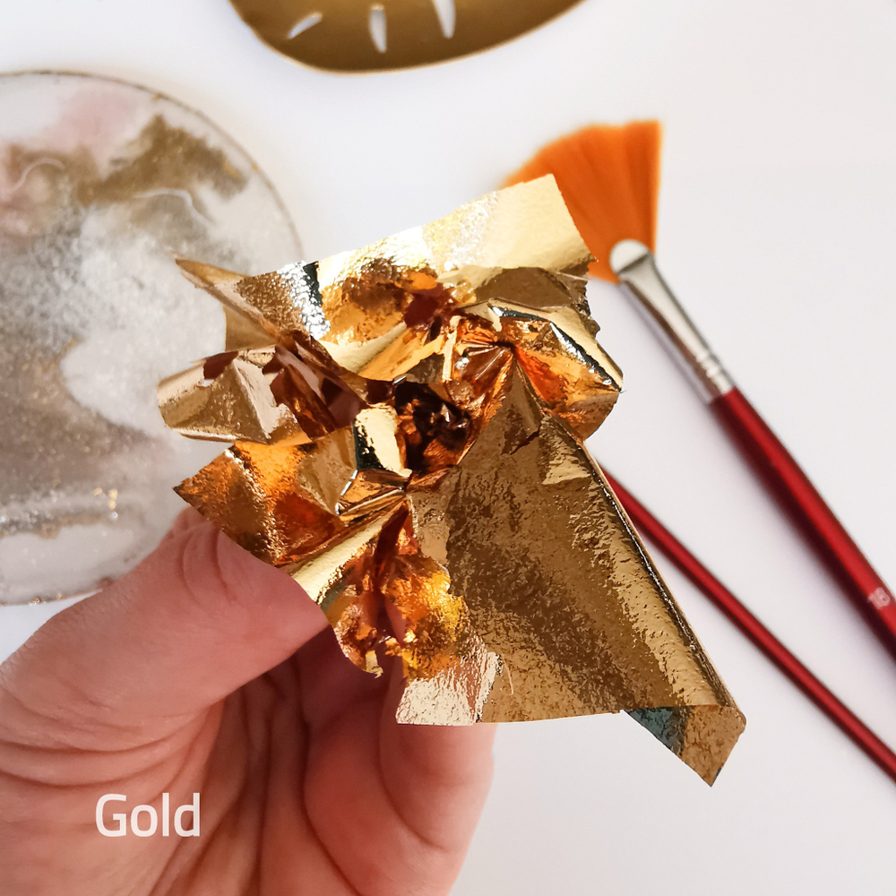 Зеркальная поталь "Mirror Shine", Gold, 100 шт. 8*8,5см