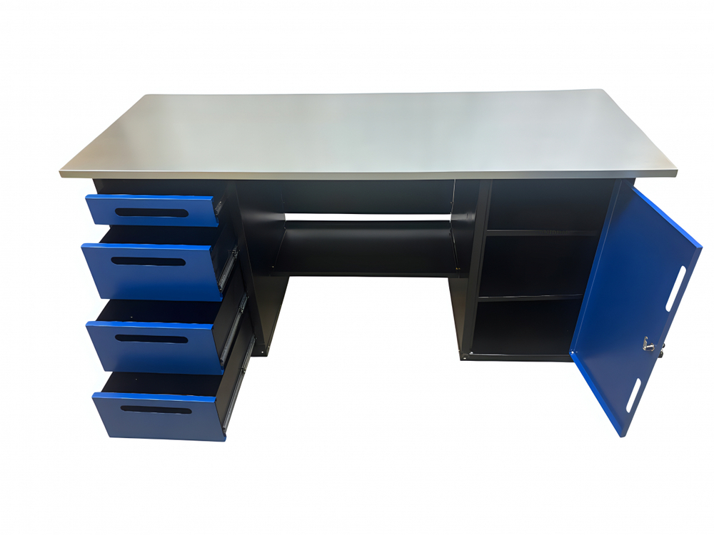 Верстак инструментальный двухтумбовый GWT-V1800BL Great Wolf, 4 ящика, тумба с дверью, 1800x700