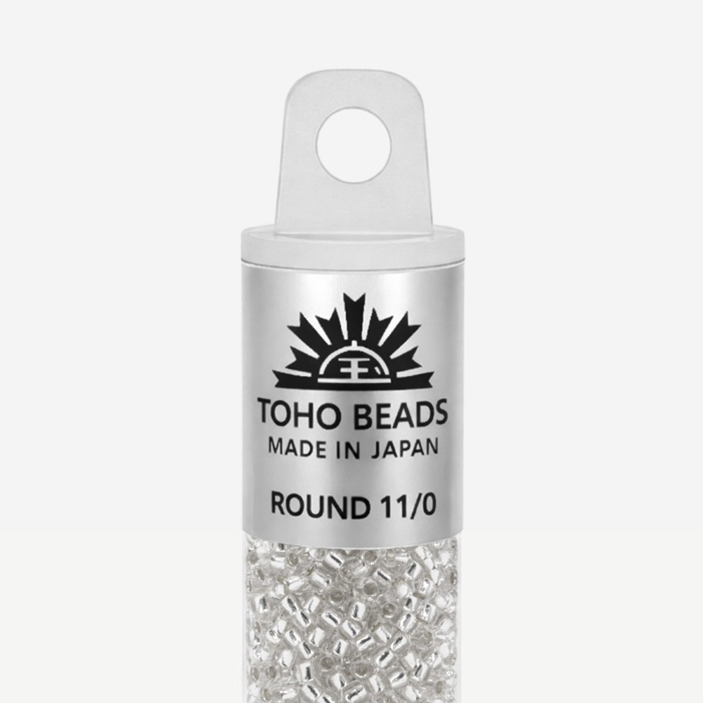 Японский бисер TOHO Round 11/0 (№PF21), с внутренним серебрением, прозрачный