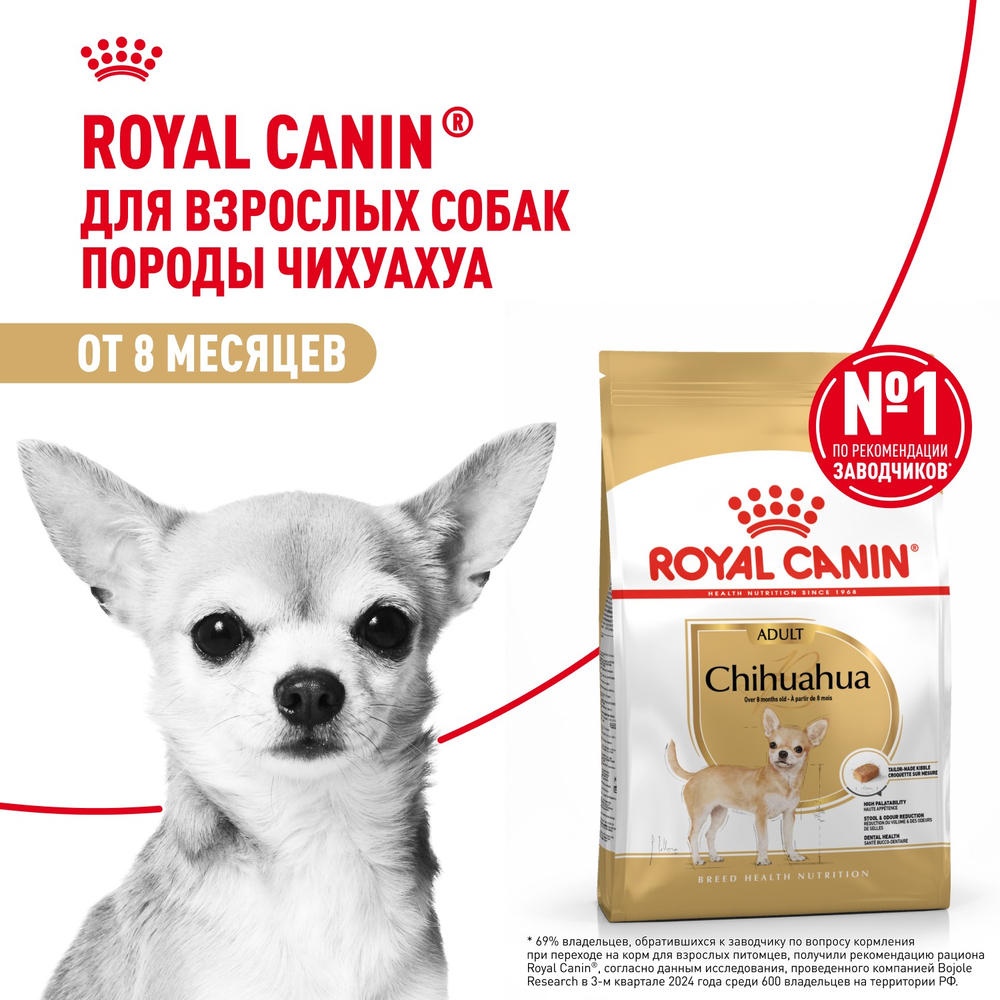 Royal Canin Chihuahua Adult Чихуахуа Эдалт Корм сухой для взрослых собак породы Чихуахуа от 8 месяцев 500г