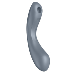 Серо-голубой вибромассажер 17,4см с вакуумной стимуляцией Satisfyer Curvy Trinity 1 insertable Air Pulse Vibrator Bluegrey