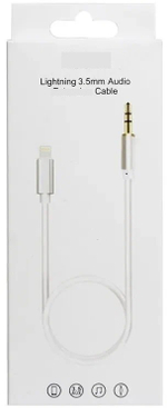 Переходник Lightning to 3.5 AUX Audio Adapter PE White (в упаковке) БЕЗ ЛОГО