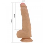 Реалистичный фаллоимитатор на присоске Draco Sliding skin (23,3*4,3 см) телесный