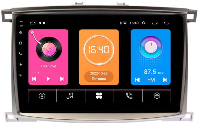 Магнитола для Toyota Land Cruiser 100, Lexus LX470 2002-2007 (климат на цветном экране) - GT10-1181 на Android 10