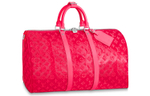 LOUIS VUITTON Keepall Bandouliere Monogram Mesh 50 Pink