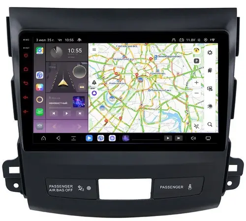 Магнитола для Mitsubishi Outlander XL, Peugeot 4007, Citroen C-Crosser - Kuberg OL-9636 QLed, Android 13, Быстрейшая, CarPlay, SIM-слот