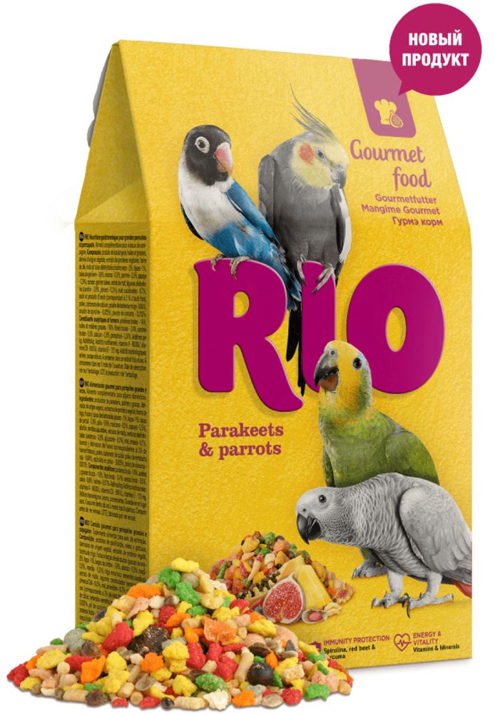 RIO корм Гурмэ для средних и крупных попугаев - 250 гр