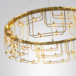 7060/44L HIGHTECH ODL26 287 Подвесной светильник нерж/сталь золото IP20 LED 44W 3960Лм 3000K 220V ZAHA