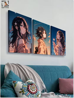 Картина Ночная луна модульная 50x70см 3шт.
