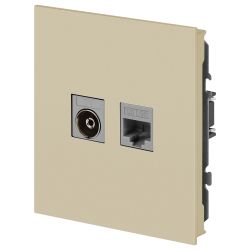 Розетка ЭРА Arktik 16-3110-04 комбинированная RJ45+TV шампань | Эра Arktik