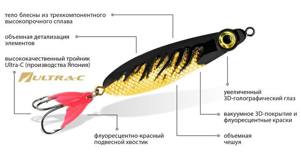 Блесна колебалка НЕРКА FIRE 28,0g цвет 04