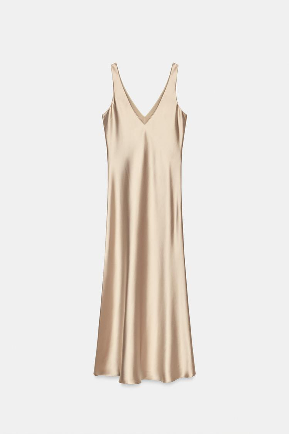 ZARA АТЛАСНОЕ ПЛАТЬЕ МИДИ, КАВА