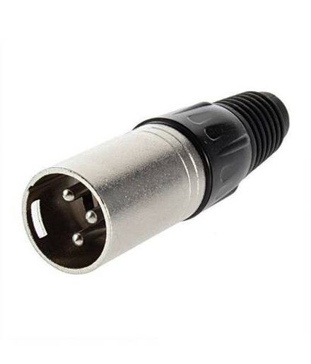 Акустический разъём XLR, 3-х контактный, "папа" (черный)
